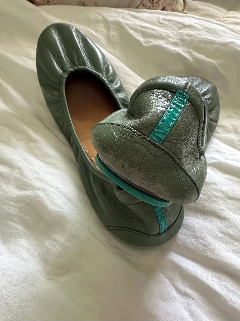 Tieks Green Leather Ballet Flats size 10 - Picture 8 of 8